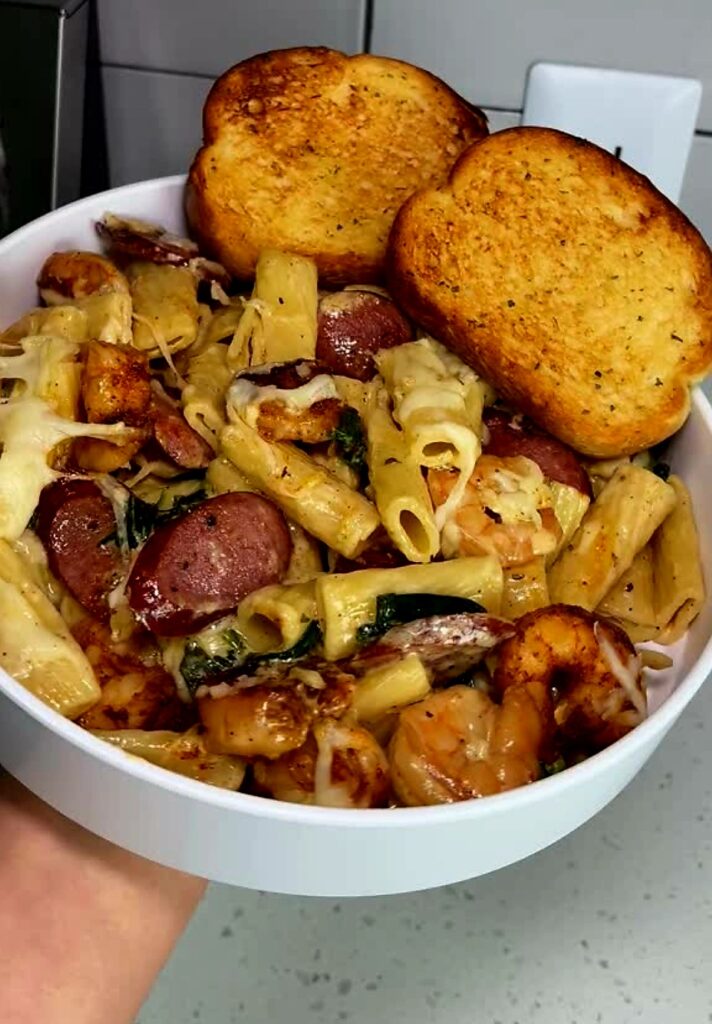Shrimp and Sausage Pasta Bake