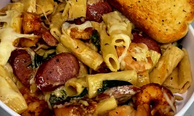 Shrimp and Sausage Pasta Bake
