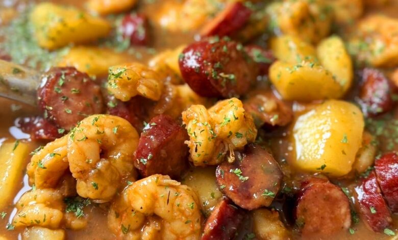Shrimp Stew with Sausage and Potatoes