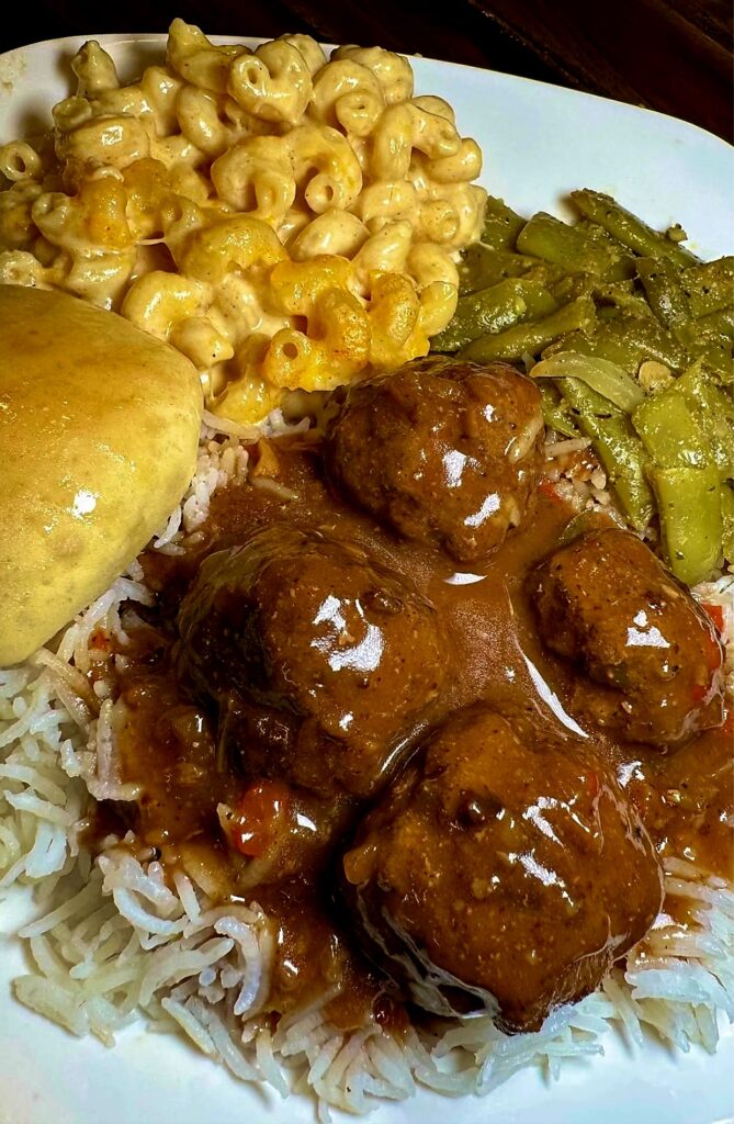 Smothered Meatballs with Mac & Cheese