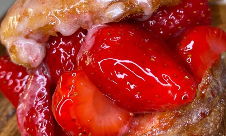 Strawberry Biscuit Donuts