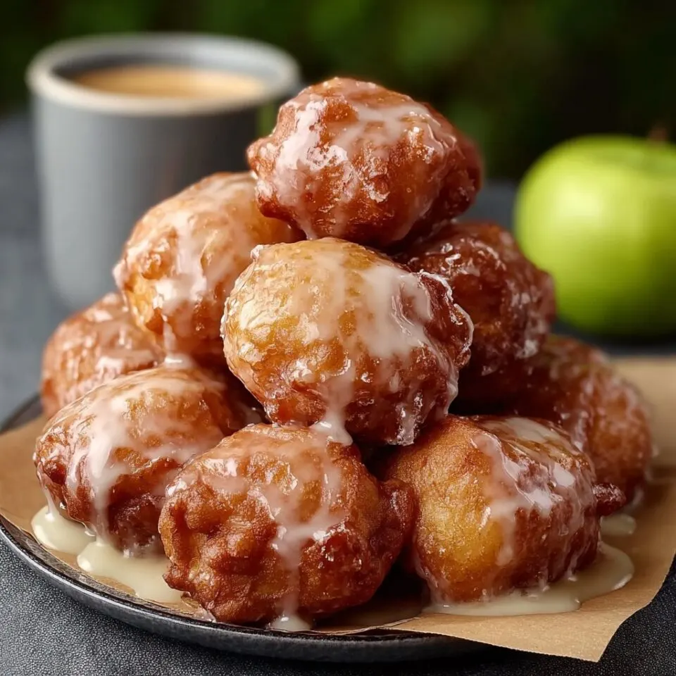 baked cinnamon-glazed apple fritters