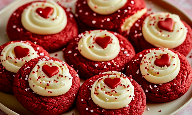 Red Velvet Cookies with Cream Cheese Frosting
