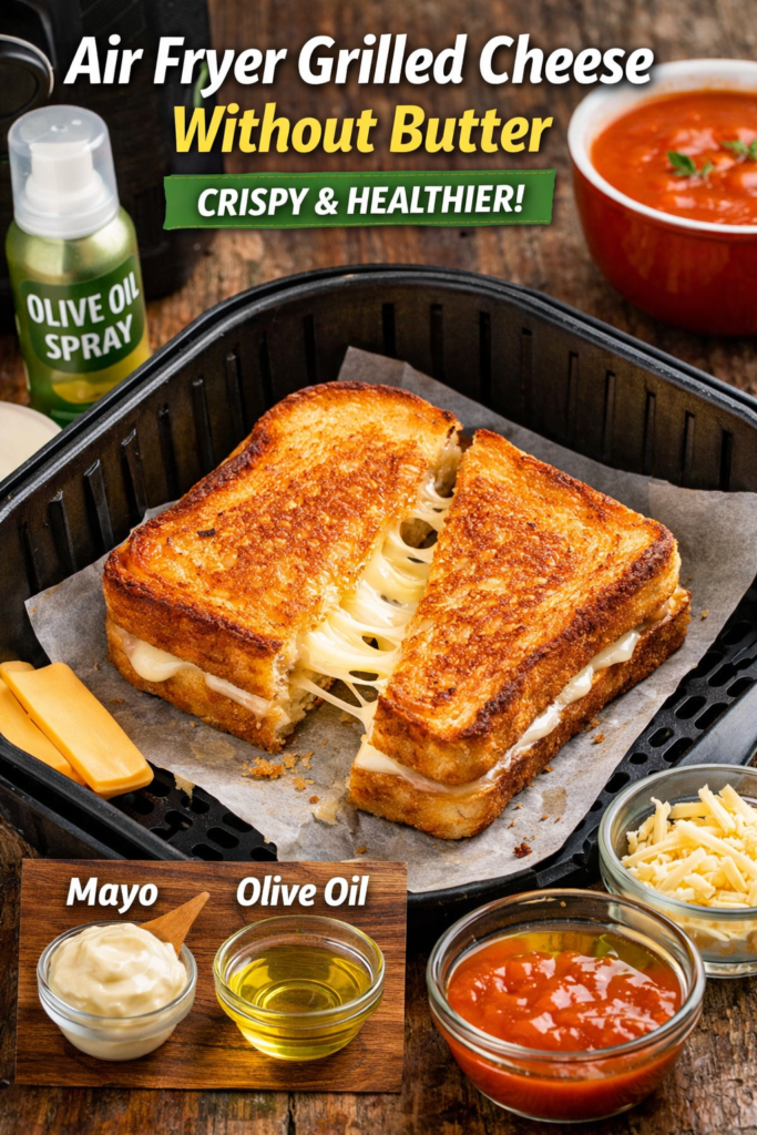Air Fryer Grilled Cheese Without Butter (Crispy & Easy)