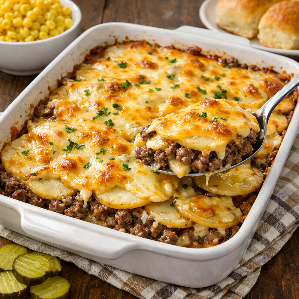 Easy Hobo Casserole with Ground Beef and Potatoes (Budget Family Dinner)