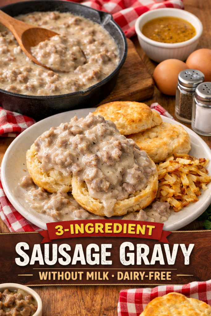 Sausage Gravy Without Milk (Rich, Dairy-Free Country Style)