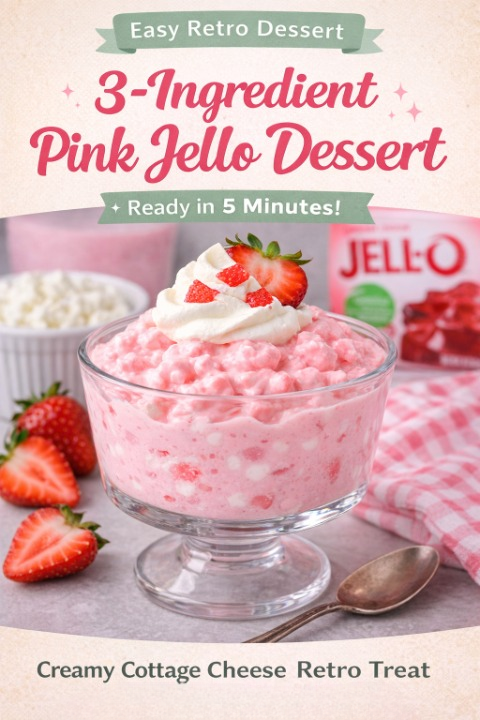3-Ingredient Pink Jello Cottage Cheese Dessert (Easy Retro Diet Recipe)