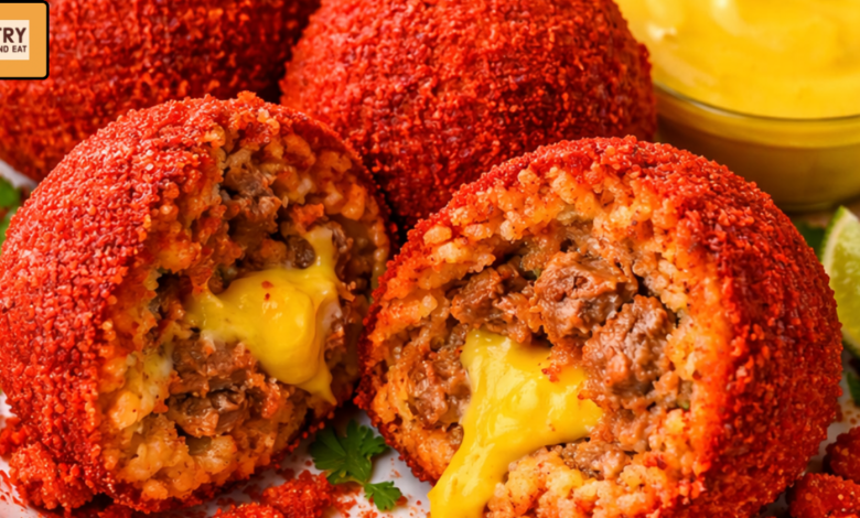 Hot-Cheeto-Taco-Rice Balls–Crispy-Viral-Party-Snack
