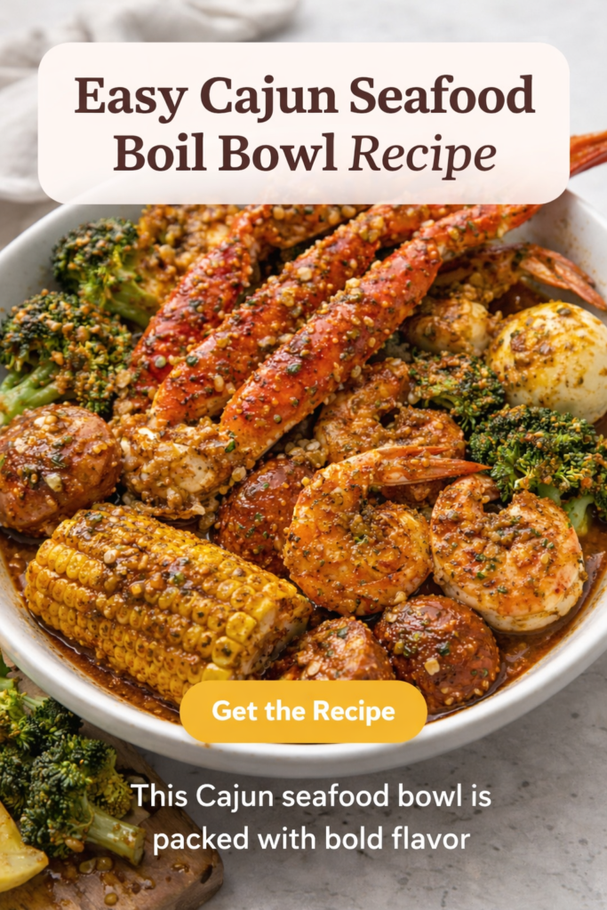 Spicy garlic butter seafood bowl with shrimp, crab, broccoli, and seasoned vegetables