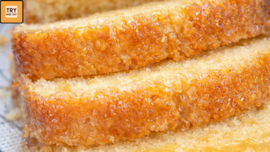 Moist butter loaf cake with glossy golden crust and soft slices